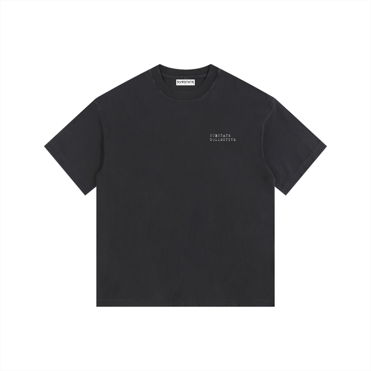 Substate Crest Vintage Washed Oversized Cotton T-Shirt