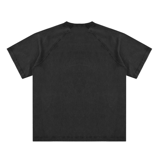 Clean Vintage Washed Raglan Cotton T-Shirt