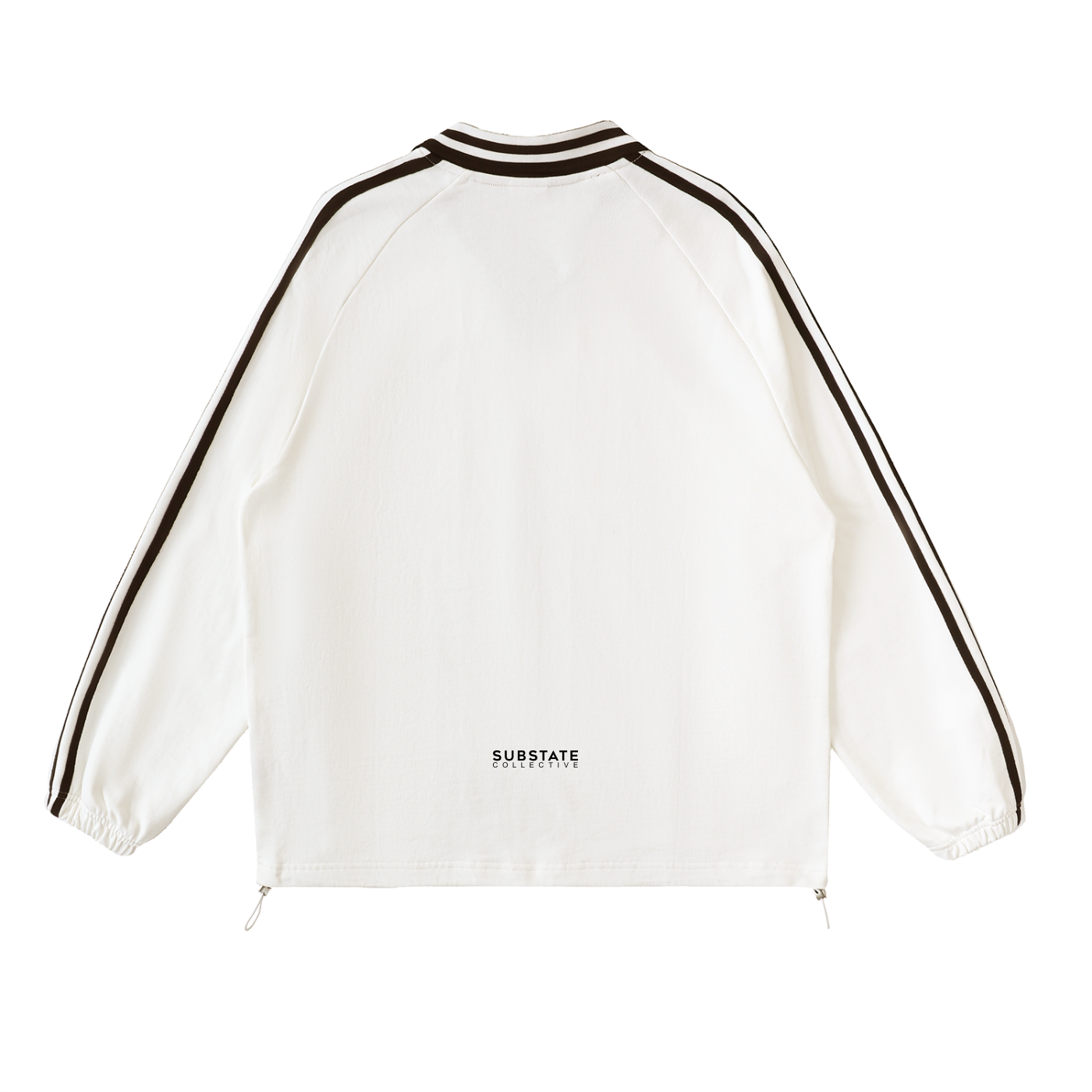 11 Contrast Striped Lapel Collar Sweatshirt