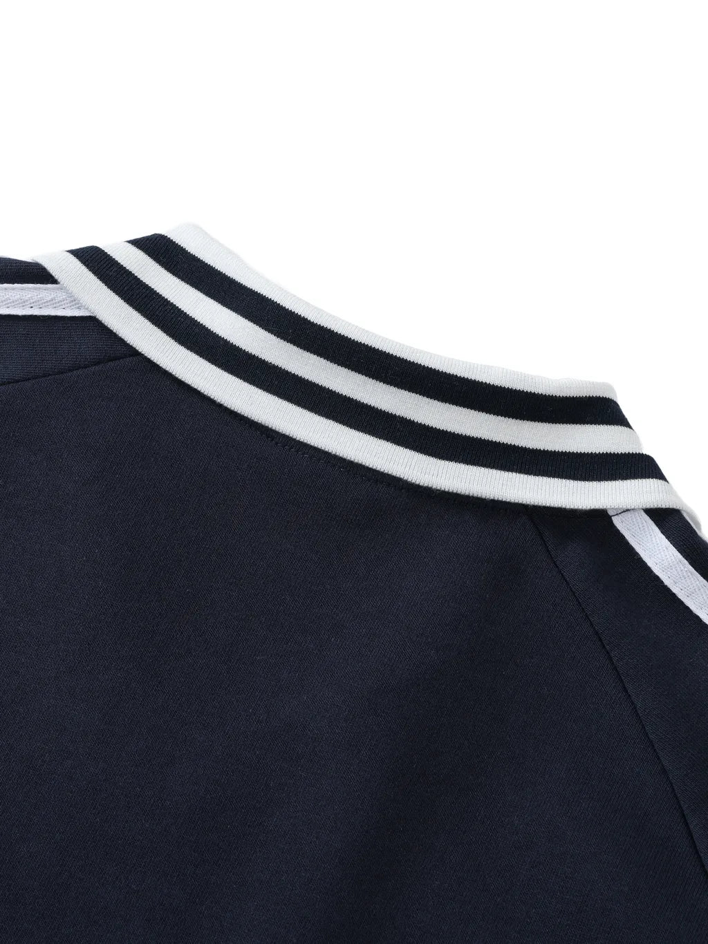 11 Contrast Striped Lapel Collar Sweatshirt